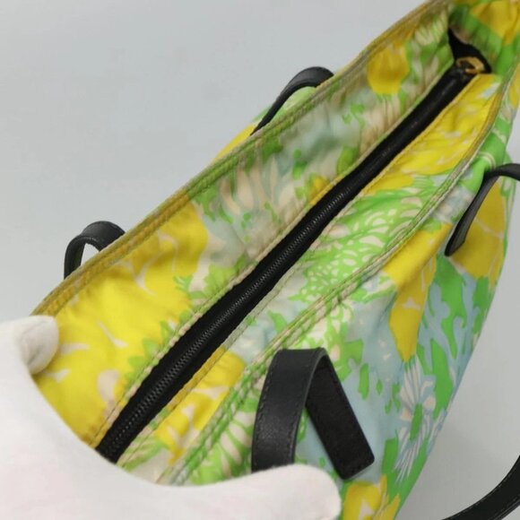 PRADA Tote Bag Nylon Yellow Gold Auth EC197 - Picture 6 of 16